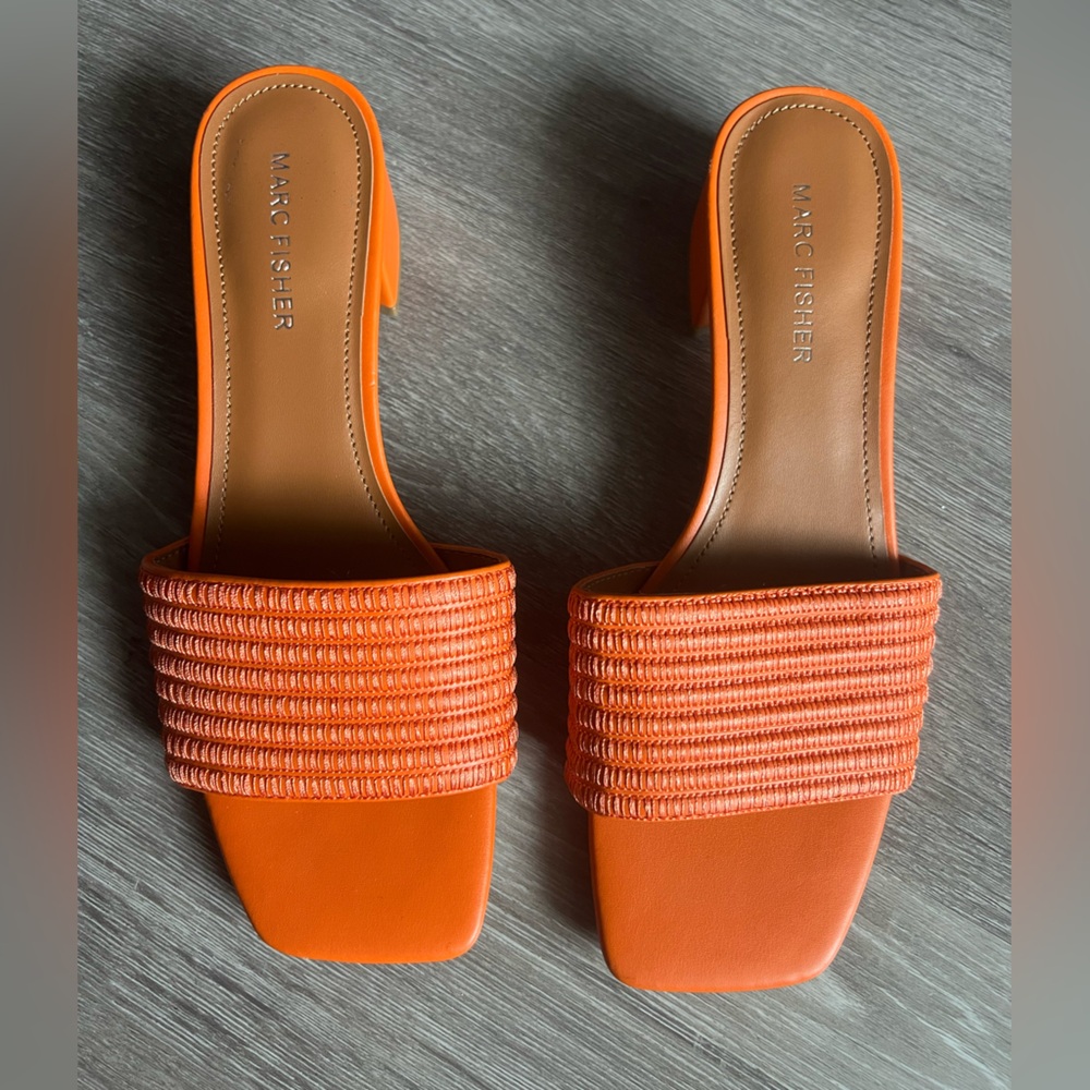 Marc Fisher Vibrant Orange Cinasa Sandals